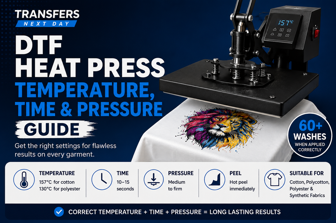 DTF Heat Press Temperature, Time & Pressure Guide