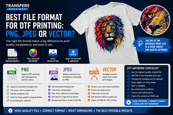 Best File Format for DTF Printing: PNG, JPEG or Vector?
