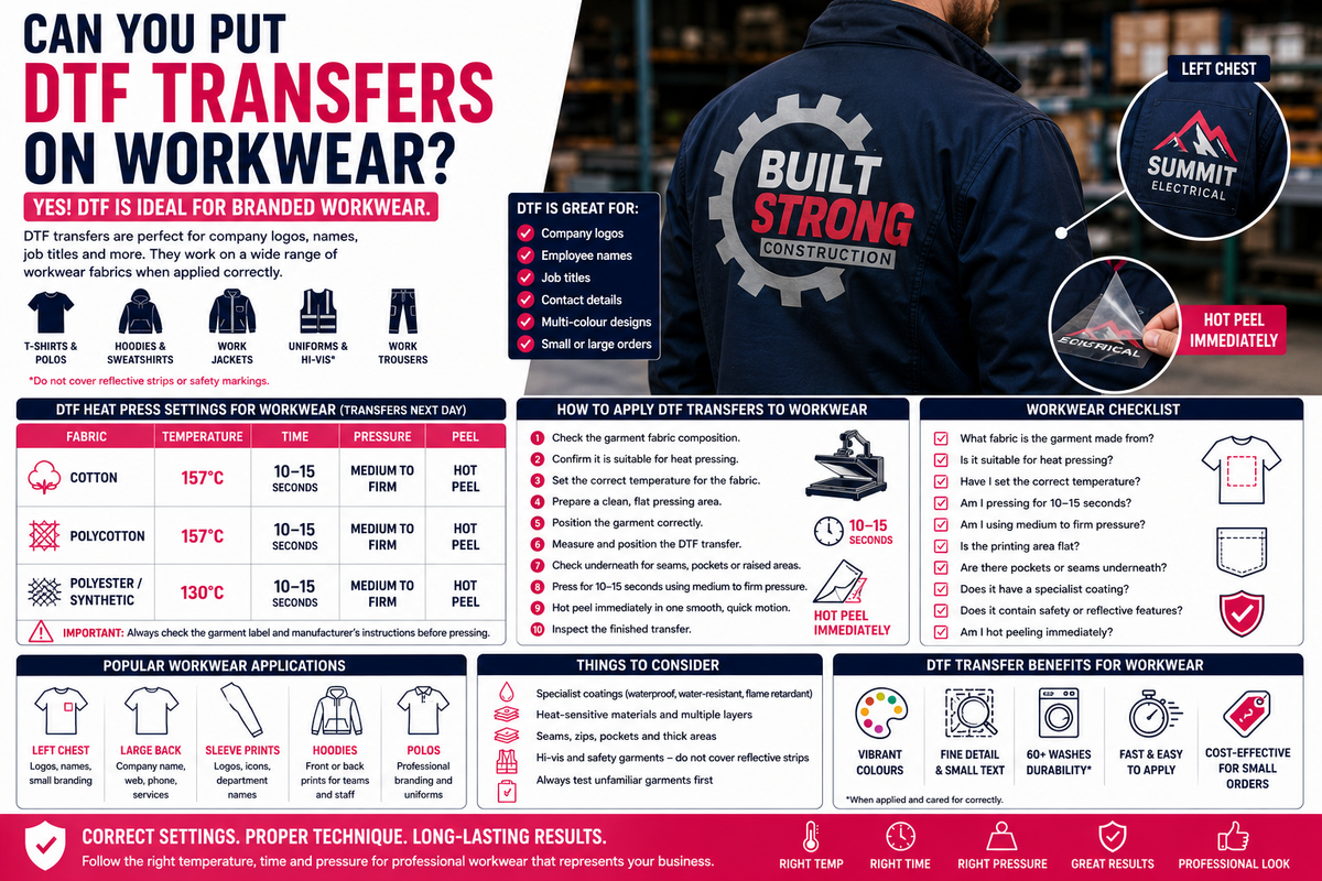 Can You Put DTF Transfers on Workwear?