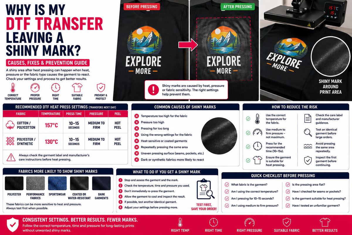 Why Is My DTF Transfer Leaving a Shiny Mark?