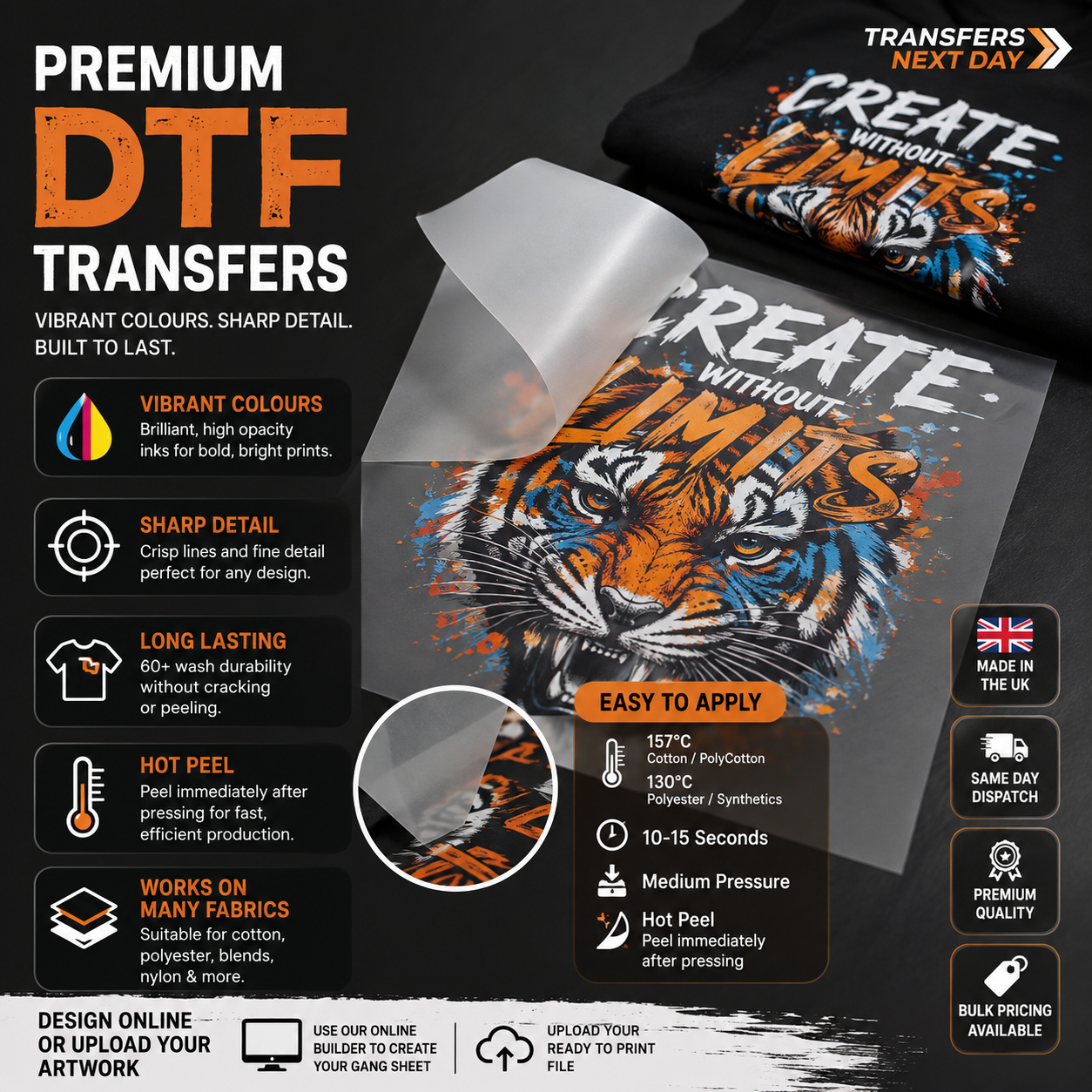 DTF Transfers - Meter Gang Sheets - 100cmx56cm - Same Day Dispatch - No Minimum Order Quantity - Ready to Press